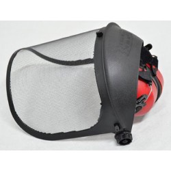 Visière PRO de protection grillagée avec protège oreilles