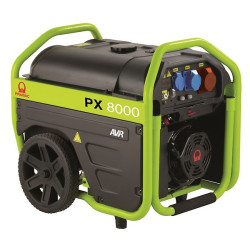 Groupe portable avec kit brouette AVR TRIPHASEE PX8000 - PRAMAC - 4,8 Kw démarrage manuel et électrique